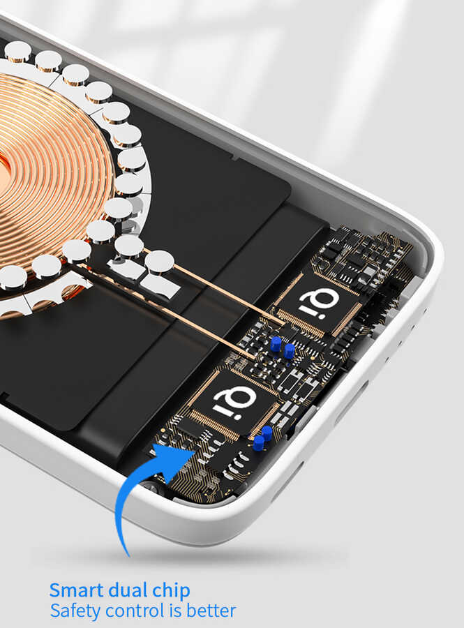 Wiwu SC5000A Magsafe Mıknatıslı Wireless Powerbank Beyaz