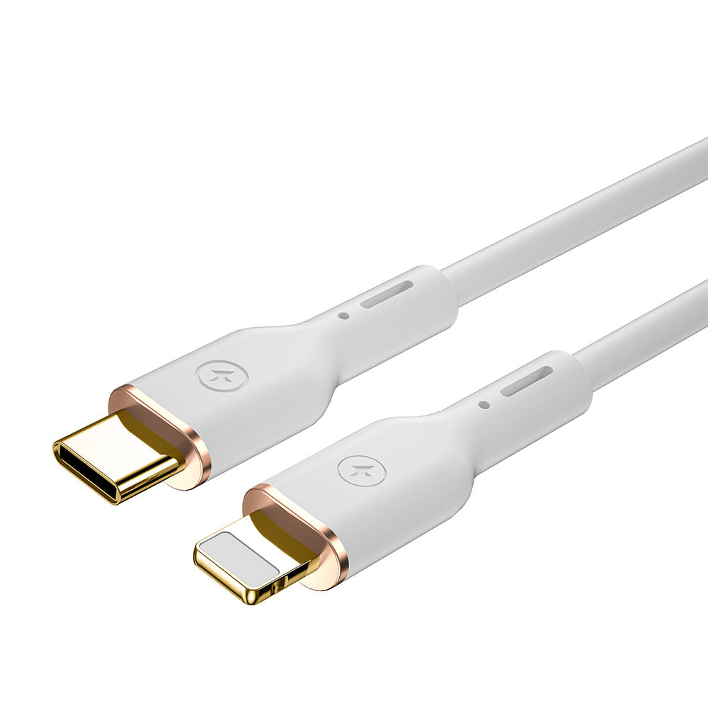 Wiwu Vigor YQ-01 Type-C to Lightning Esnek PD Data Kablo 27W 480Mbps 1.2M Beyaz