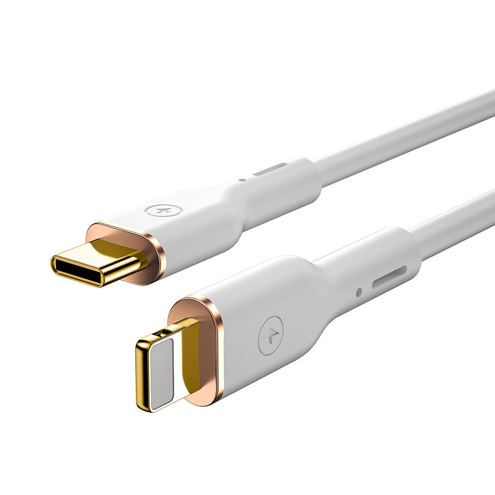 Wiwu Vigor YQ-01 Type-C to Lightning Esnek PD Data Kablo 27W 480Mbps 1.2M Beyaz