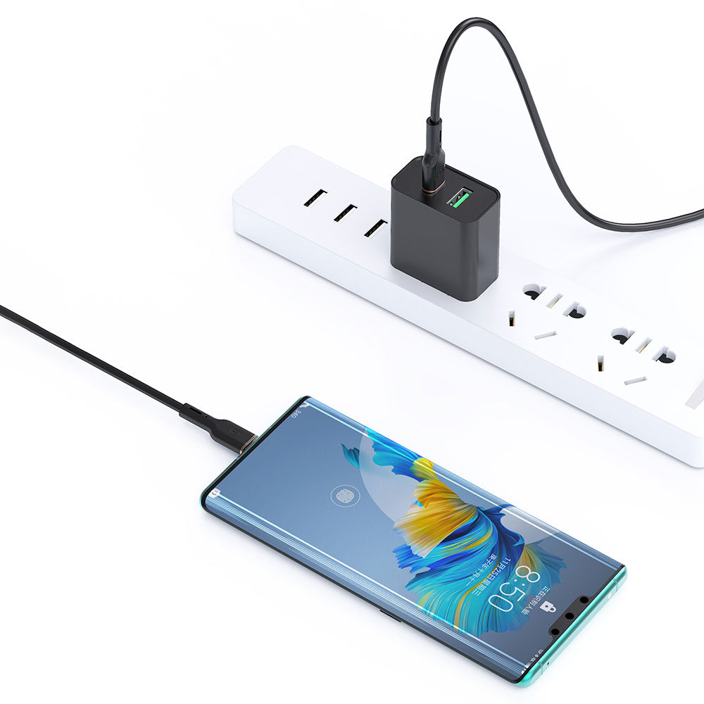 Wiwu Vigor YQ-02 Type-C to Type-C Esnek PD Data Kablosu 100W 480Mbps 1.2M Beyaz