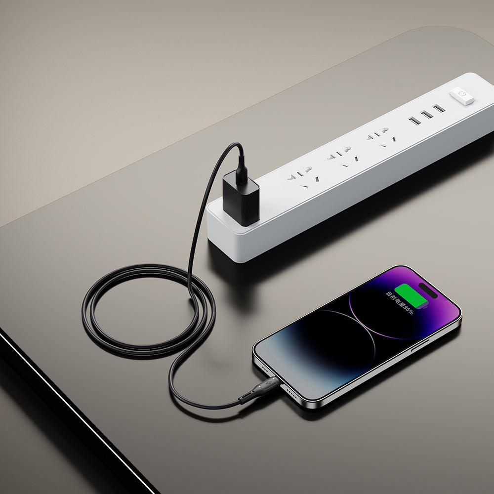Wiwu Wi-C042E Starlink Serisi USB-A to Lightning Hızlı Şarj Özellikli Data ve Şarj Kablosu 2.4A 1M Siyah