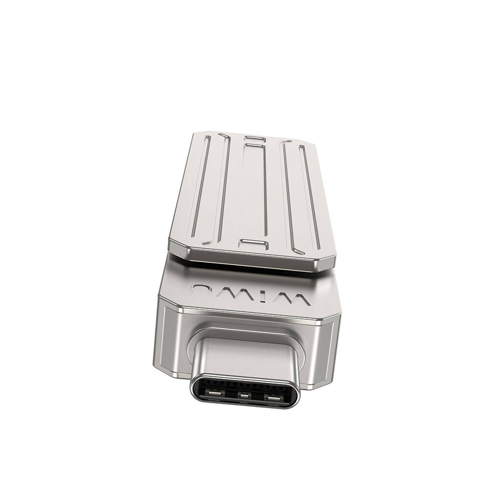 Wiwu Wi-FD001 3in1 USB3.2 Sürücü Disk USB-A + Lightning + Type-C OTG 128 GB Gümüş