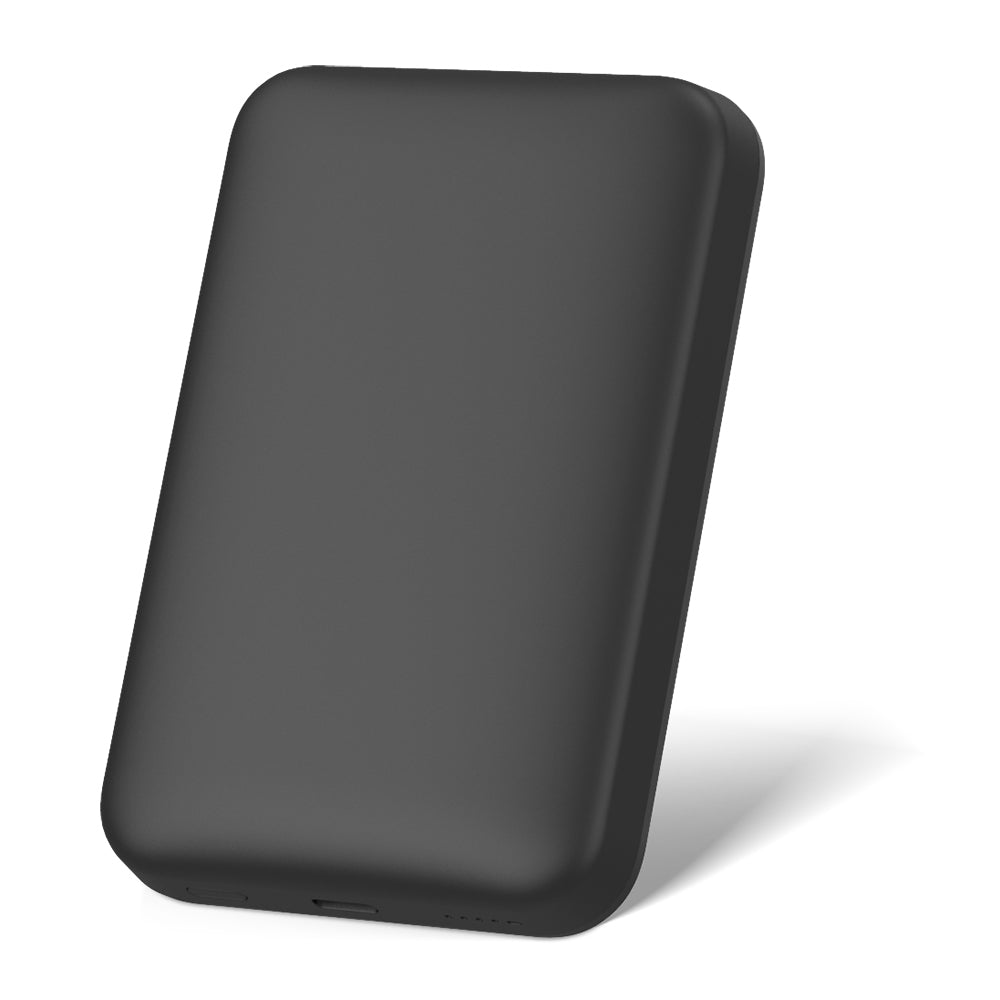 Wiwu Wi-P037 Qi Şarj Teknolojili LED Işık Göstergeli Magsafe Kablosuz Powerbank 5000mAh 15W Siyah