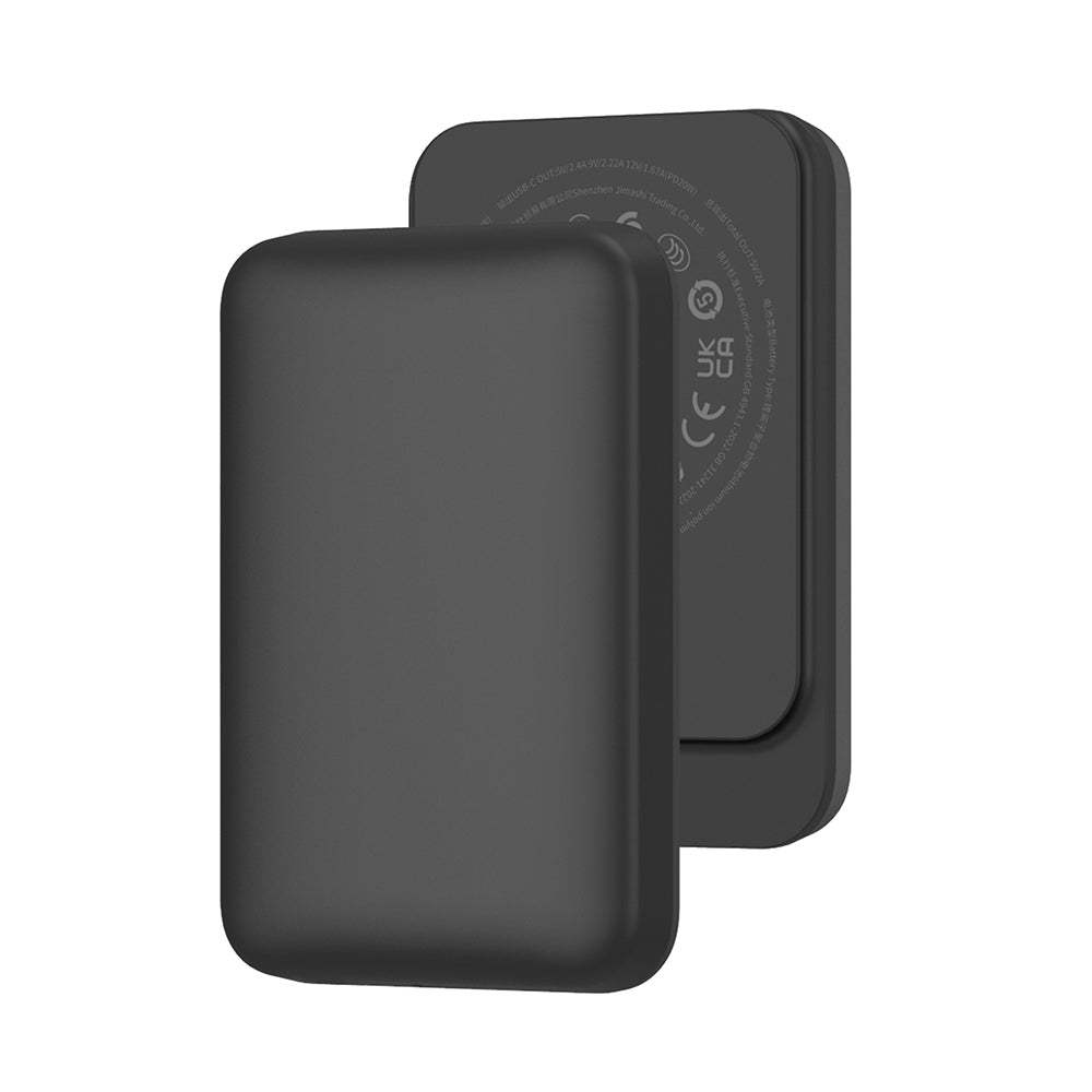 Wiwu Wi-P037 Qi Şarj Teknolojili LED Işık Göstergeli Magsafe Kablosuz Powerbank 5000mAh 15W Siyah