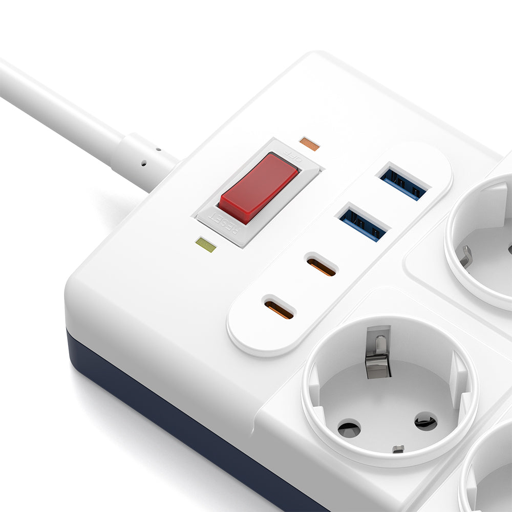 Wiwu Wi-S008 20W GaN Tech Power Strip 14 in 1 Çoklu Priz 2M Beyaz
