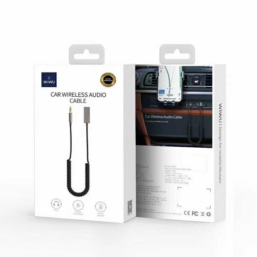 Wiwu YP-04 Wireless Aux Audio Kablo Siyah