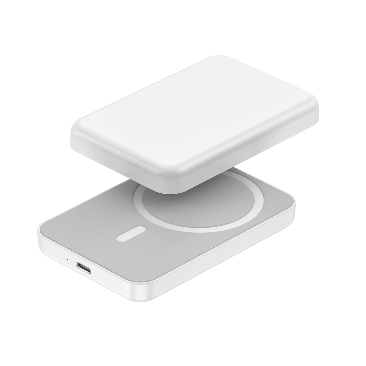 Xipin WS-T123 Magsafe Wireless Şarj Özellikli Akıllı Magnetik Powerbank 5000mAh Beyaz