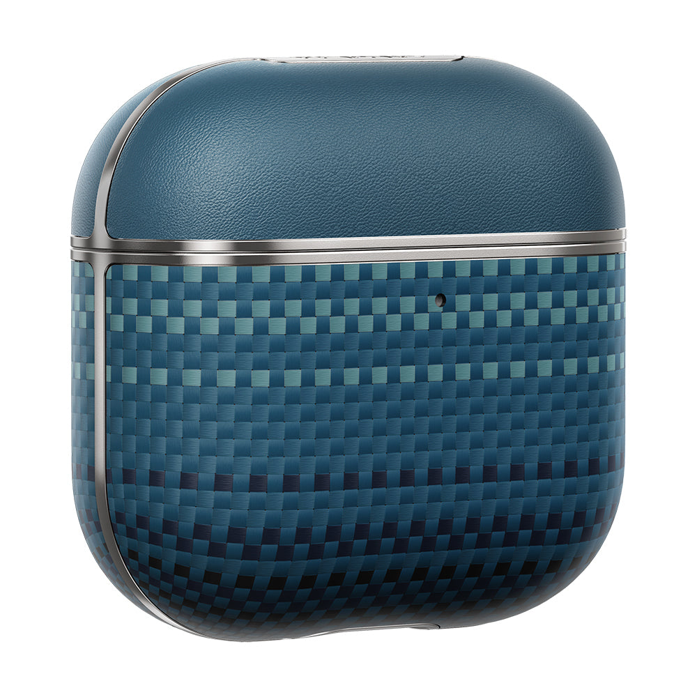 Apple Airpods 4 Kılıf Aramid Fiber Pitaka Tactile Woven Sunset-Moonrise Serisi Sunset Kapak Kahverengi