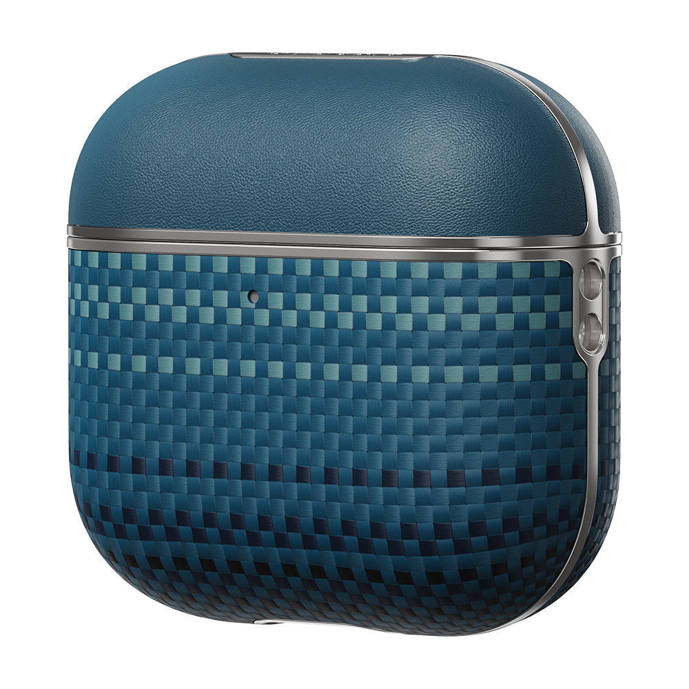 Apple Airpods 4 Kılıf Aramid Fiber Pitaka Tactile Woven Sunset-Moonrise Serisi Sunset Kapak Kahverengi