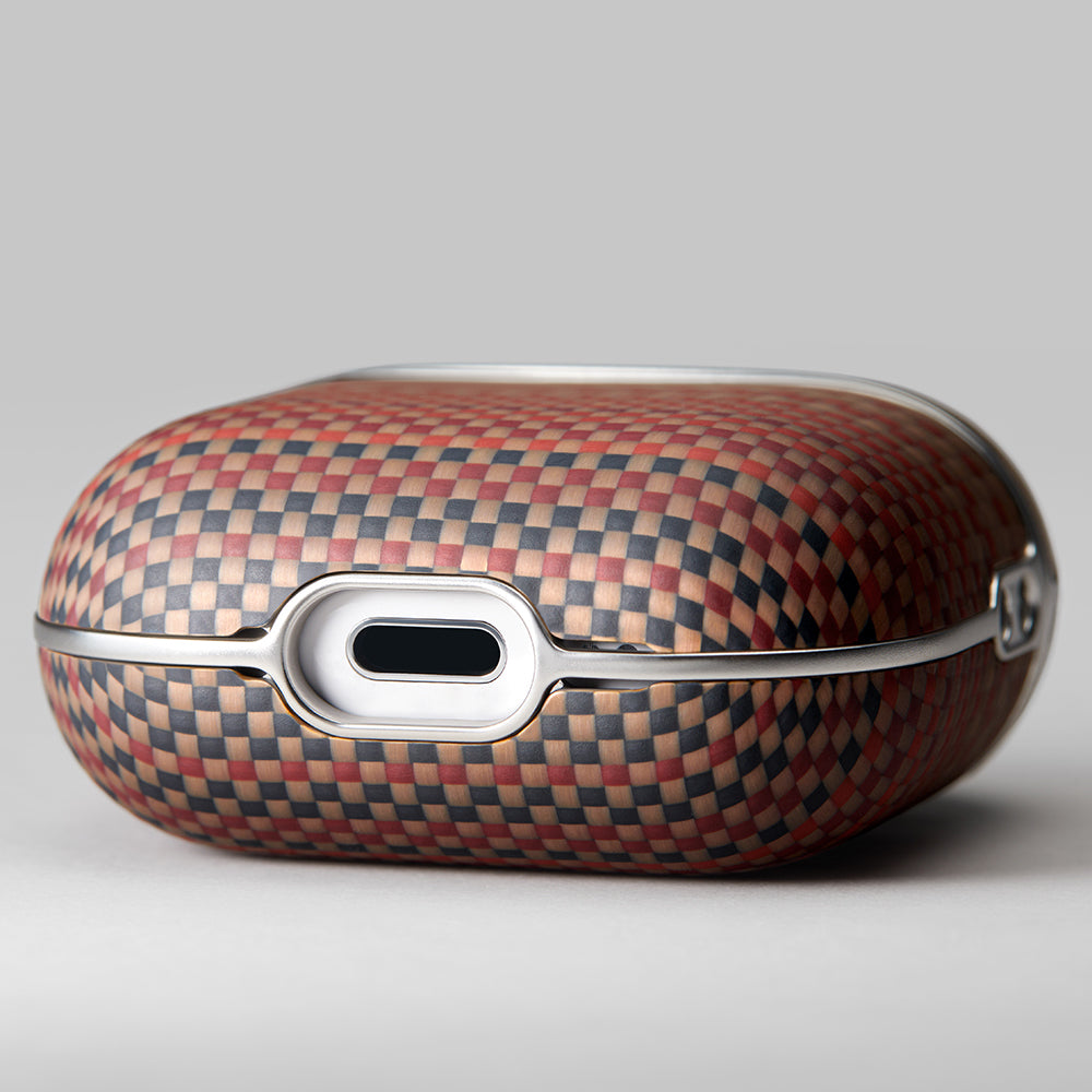 Apple Airpods 4 Kılıf Aramid Fiber Pitaka Tactile Woven Sunset-Moonrise Serisi Sunset Kapak Mavi