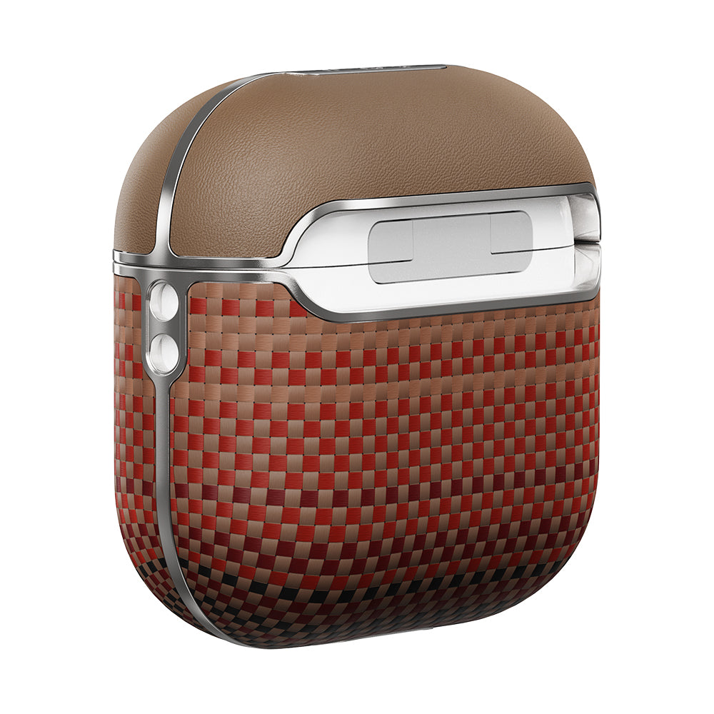 Apple Airpods 4 Kılıf Aramid Fiber Pitaka Tactile Woven Sunset-Moonrise Serisi Sunset Kapak Mavi