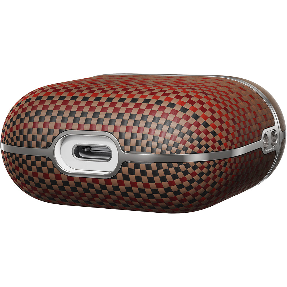 Apple Airpods 4 Kılıf Aramid Fiber Pitaka Tactile Woven Sunset-Moonrise Serisi Sunset Kapak Mavi