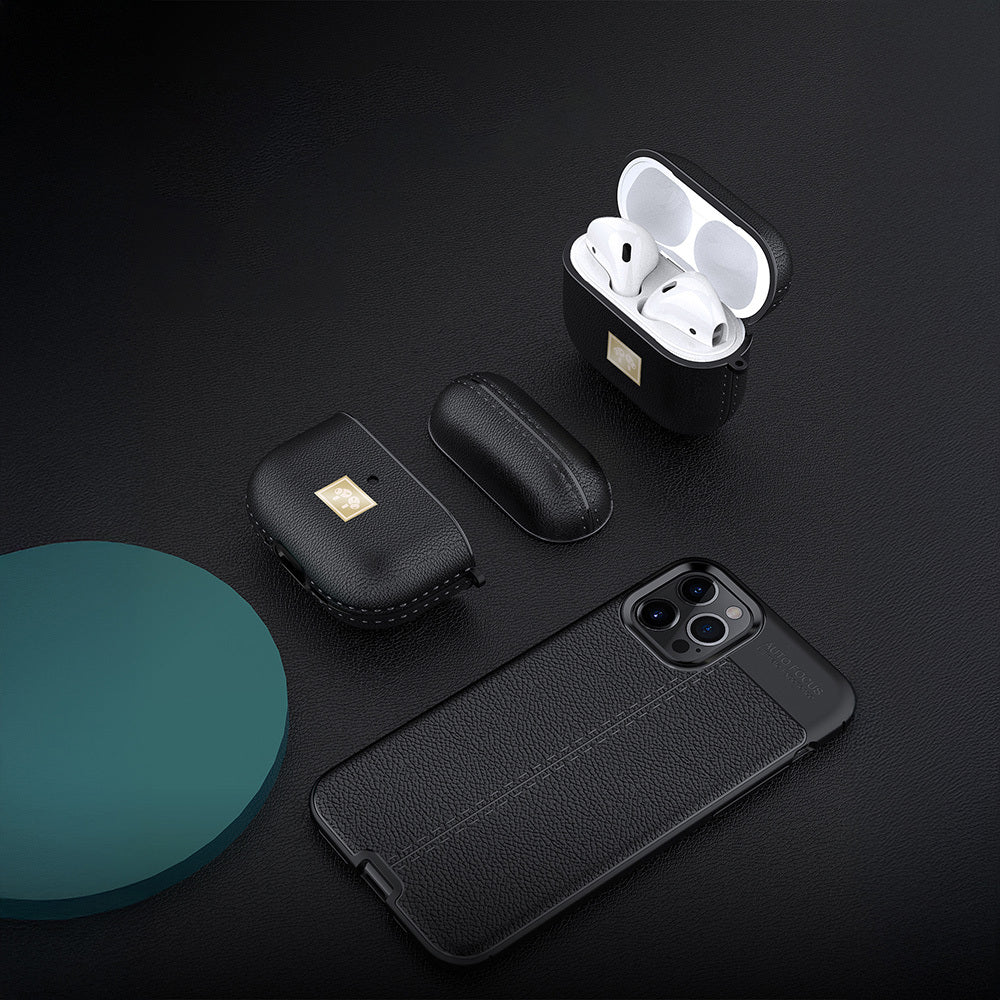 Apple Airpods 4 Kılıf Deri Görünümlü Askı Aparatlı Wlons Kılıf Koyu Yeşil