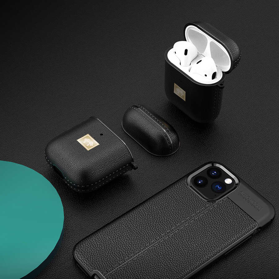 Apple Airpods Kılıf Deri Görünümlü Askı Aparatlı Wlons Kılıf Kırmızı