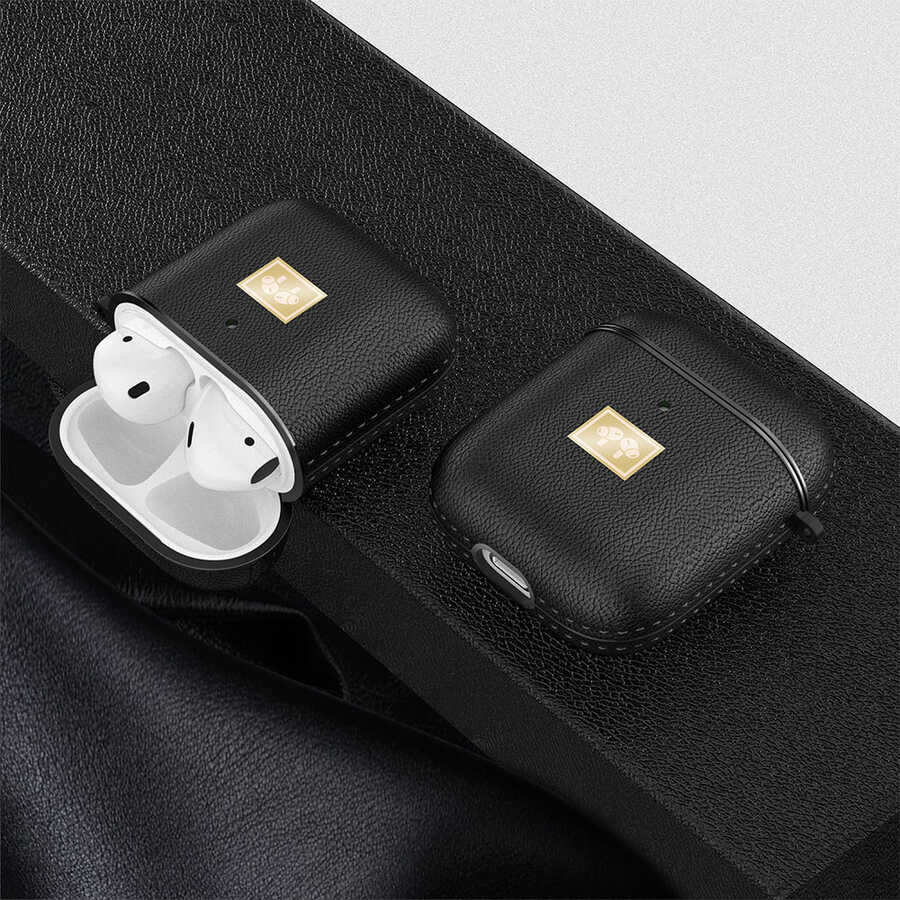 Apple Airpods Kılıf Deri Görünümlü Askı Aparatlı Wlons Kılıf Kırmızı