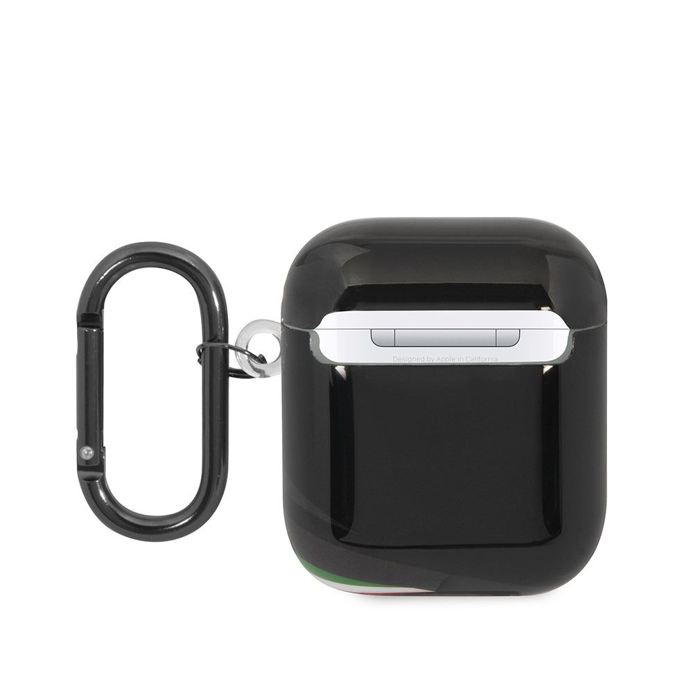 Apple Airpods Kılıf Ferrari Orjinal Lisanslı IML Baskılı Klasik Logolu TPU Kılıf Siyah