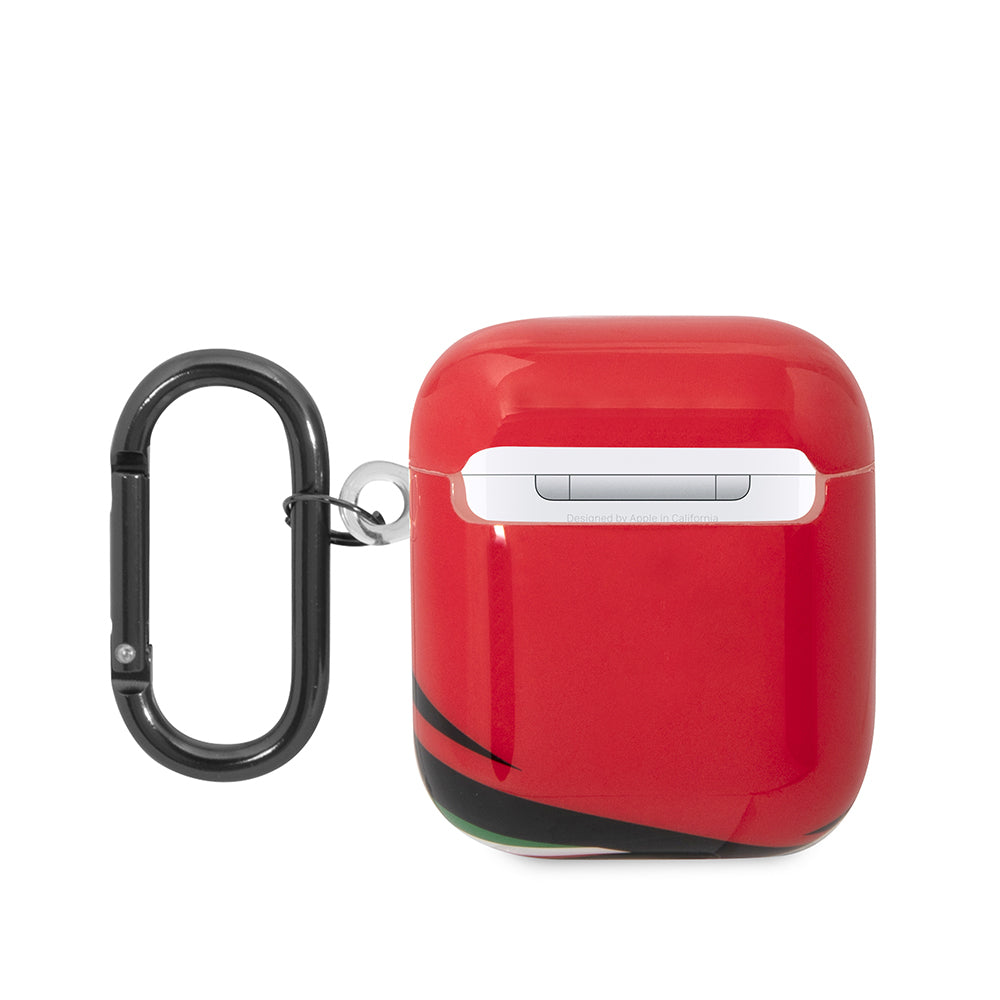 Apple Airpods Kılıf Ferrari Orjinal Lisanslı IML Baskılı Klasik Logolu TPU Kılıf Kırmızı