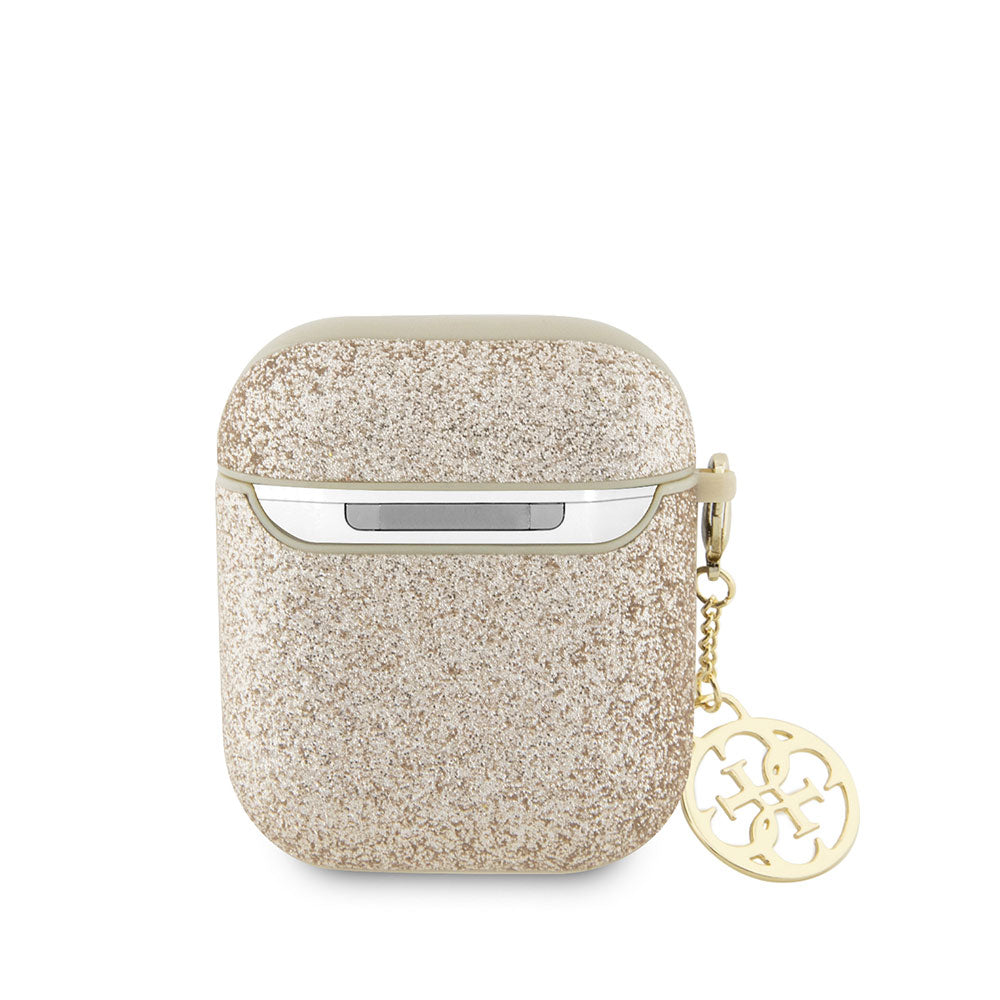 Apple Airpods Kılıf GUESS Glitter 4G Charm Kapak Siyah