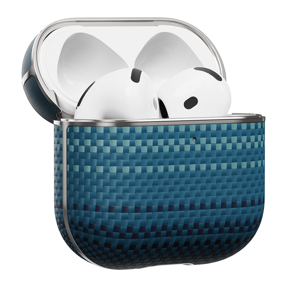 Apple Airpods Pro 2 Kılıf Aramid Fiber Pitaka Tactile Woven Sunset-Moonrise Serisi Sunset Kapak Kahverengi