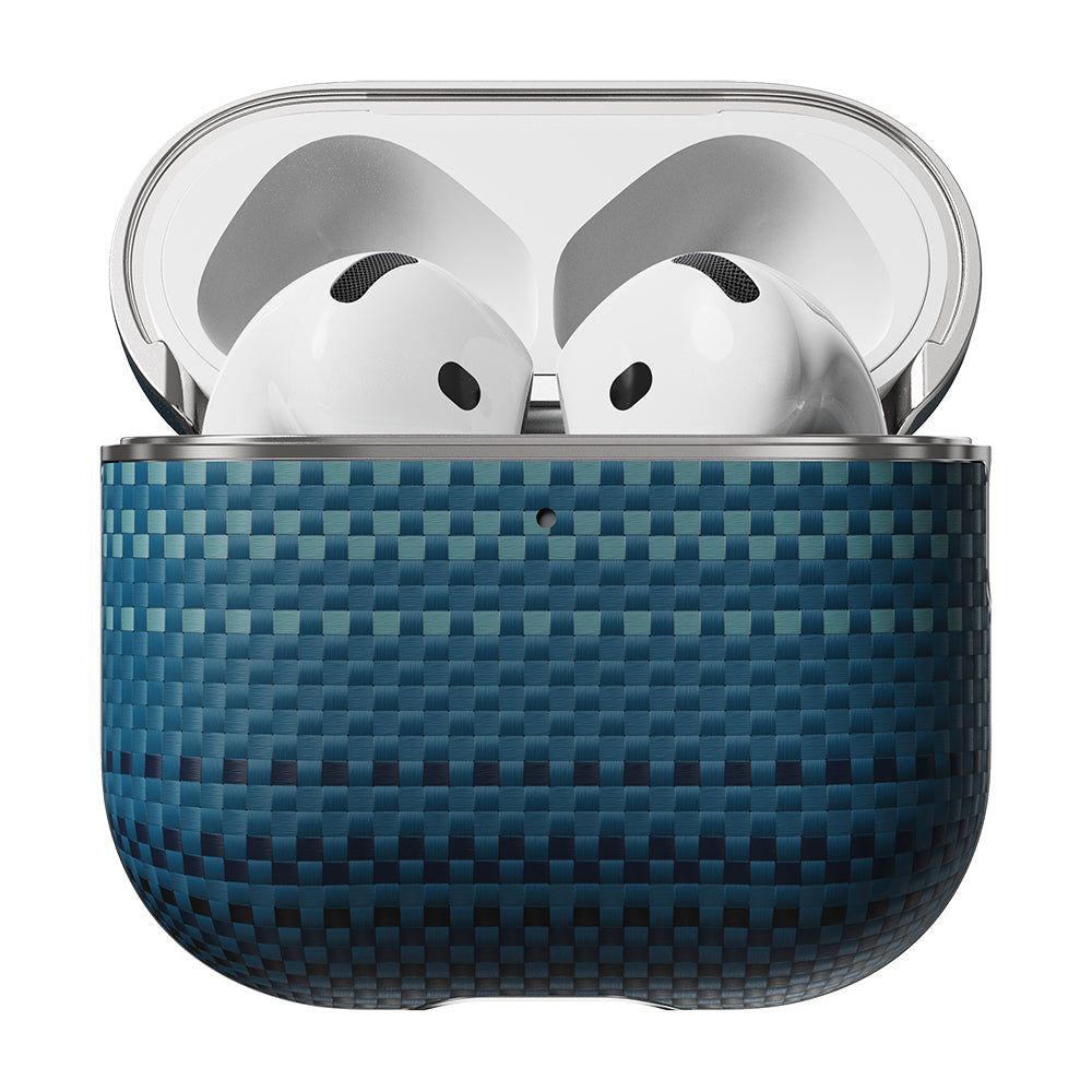 Apple Airpods Pro 2 Kılıf Aramid Fiber Pitaka Tactile Woven Sunset-Moonrise Serisi Sunset Kapak Kahverengi