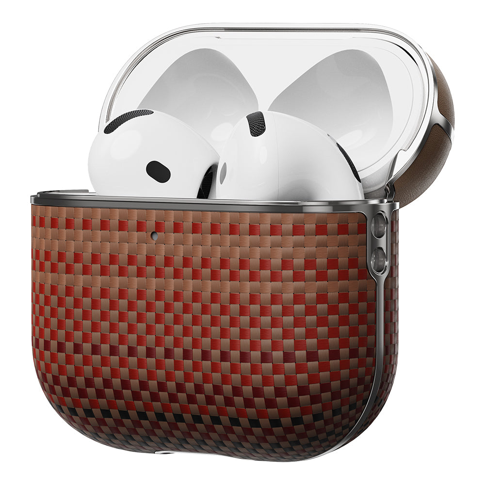 Apple Airpods Pro 2 Kılıf Aramid Fiber Pitaka Tactile Woven Sunset-Moonrise Serisi Sunset Kapak Mavi