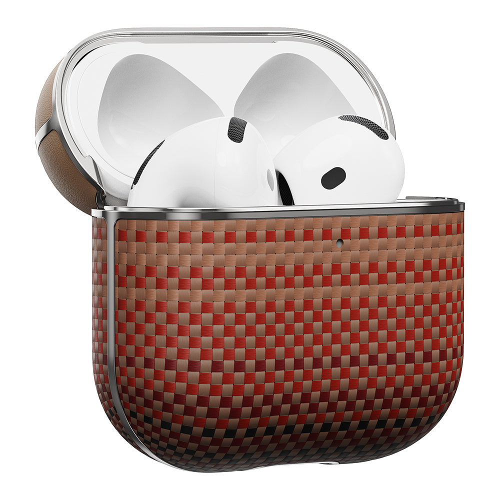 Apple Airpods Pro 2 Kılıf Aramid Fiber Pitaka Tactile Woven Sunset-Moonrise Serisi Sunset Kapak Mavi