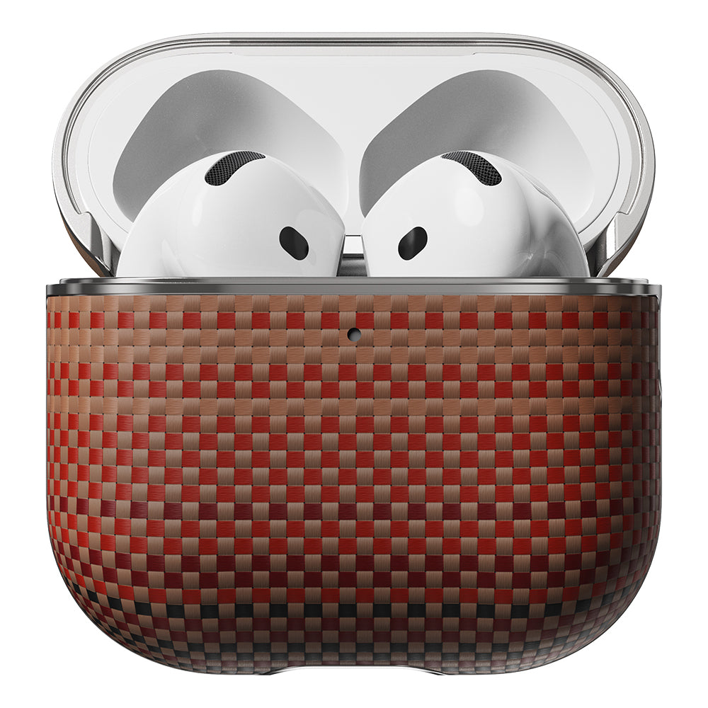 Apple Airpods Pro 2 Kılıf Aramid Fiber Pitaka Tactile Woven Sunset-Moonrise Serisi Sunset Kapak Mavi