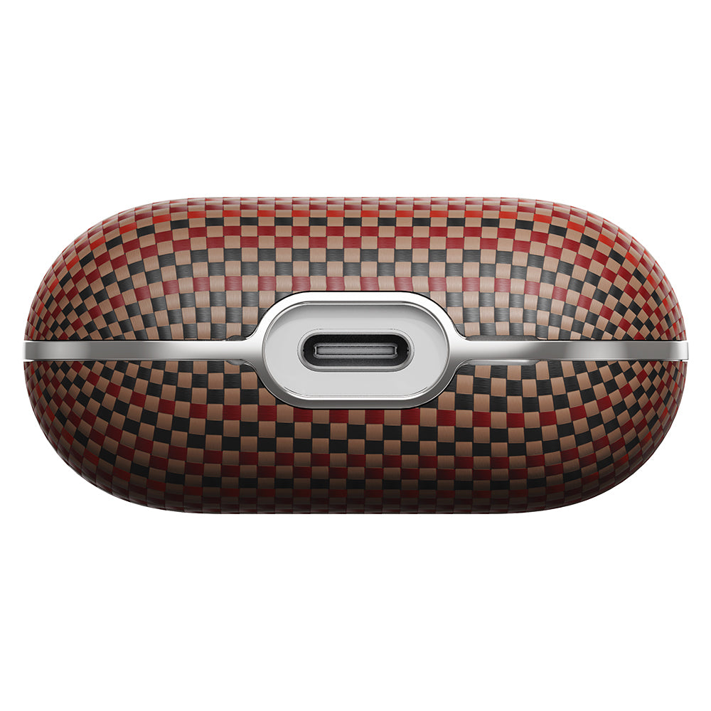 Apple Airpods Pro 2 Kılıf Aramid Fiber Pitaka Tactile Woven Sunset-Moonrise Serisi Sunset Kapak Mavi