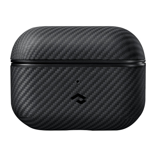 Apple Airpods Pro 2 Kılıf Magsafe Şarj Özellikli 600D Aramid Fiber Pitaka Classic Serisi Black-Grey Twill Kılıf Siyah-Gri