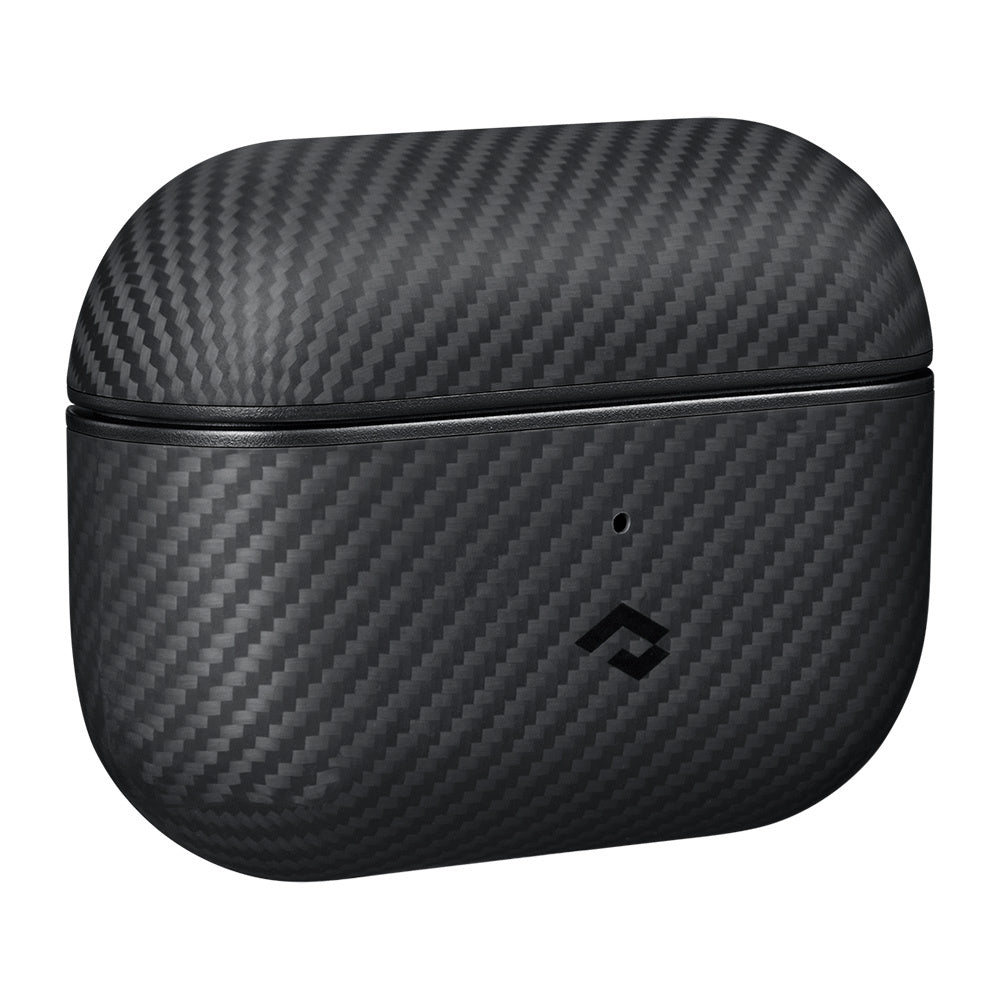 Apple Airpods Pro 2 Kılıf Magsafe Şarj Özellikli 600D Aramid Fiber Pitaka Classic Serisi Black-Grey Twill Kılıf Siyah-Gri