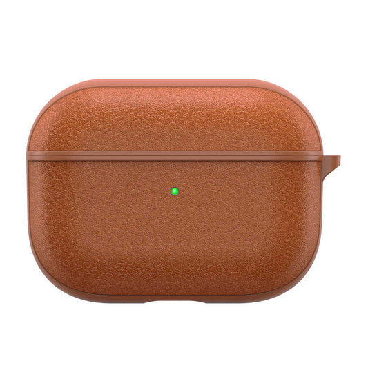 Apple Airpods Pro Kılıf Wiwu Calfskin Kılıf Kahverengi