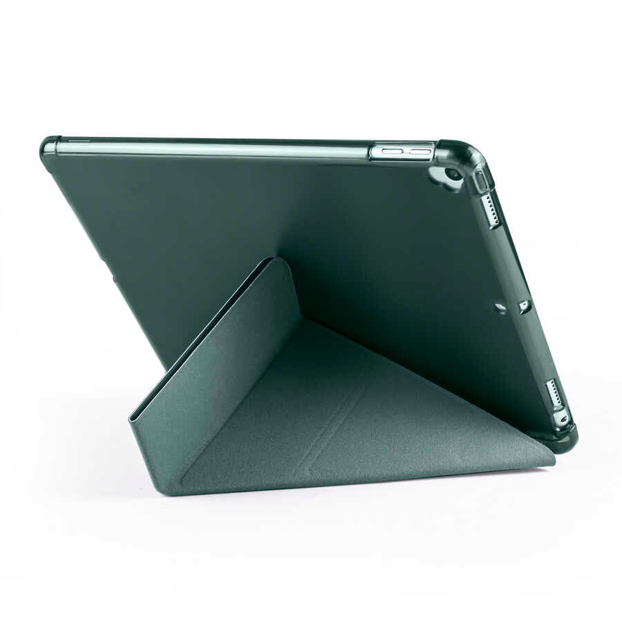 Apple iPad 10.2 2021 (9.Nesil) Kılıf Zore Tri Folding Kalem Bölmeli Standlı Kılıf Mavi