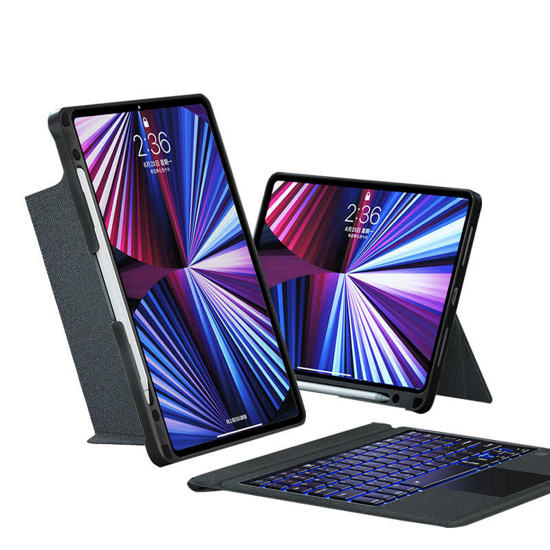 Apple iPad 10.2 2021 (9.Nesil) Wiwu Mag Touch Klavyeli Standlı Kılıf Siyah