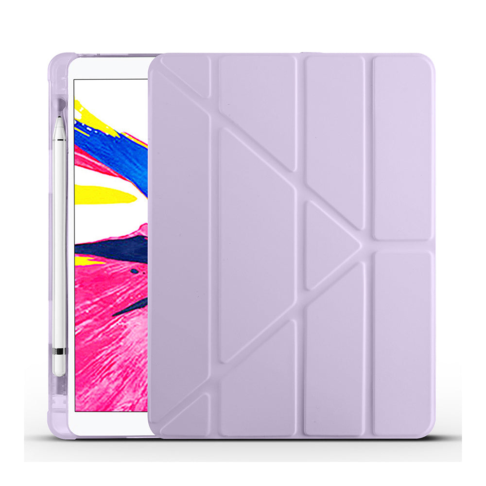 Apple iPad 10.2 (8.Nesil) Kılıf Zore Tri Folding Kalem Bölmeli Standlı Kılıf Lacivert