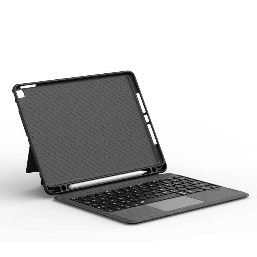 Apple iPad 10.2 (8.Nesil) Wiwu Mag Touch Klavyeli Standlı Kılıf Siyah