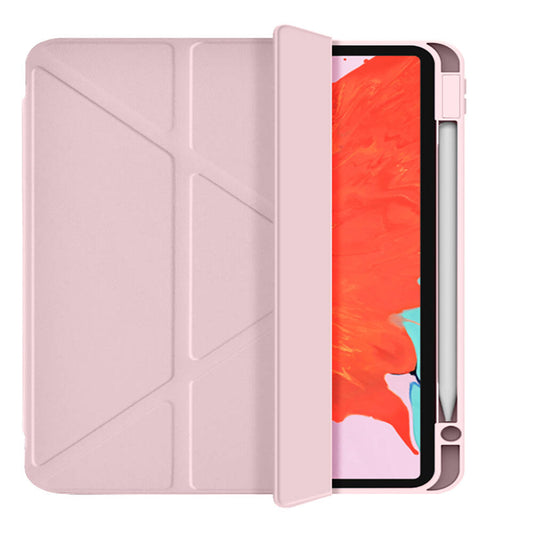 Apple iPad 10.9 2022 (10.Nesil) Wiwu 360° Dönebilen Standlı Magnetik Koruyucu Tablet Kılıfı Pembe