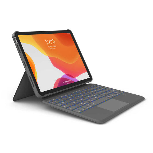 Apple iPad 10. Nesil 2022 10.9 Wiwu Combo Led Işıklı Magnetik Standlı Klavyeli Kılıf Gri