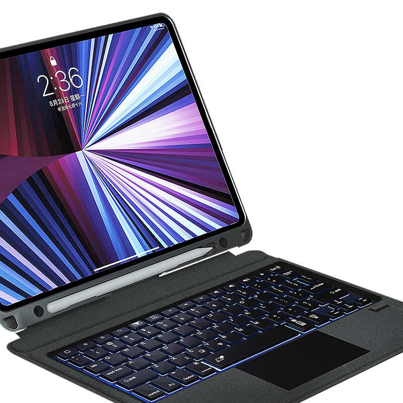 Apple iPad 10. Nesil 2022 10.9 Wiwu Mag Touch Klavyeli Standlı Kılıf Siyah
