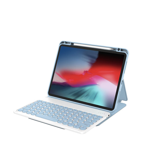 Apple iPad 11.Nesil 2025 Wiwu Protective Gizli Kalem Bölmeli Klavyeli Kılıf Mavi
