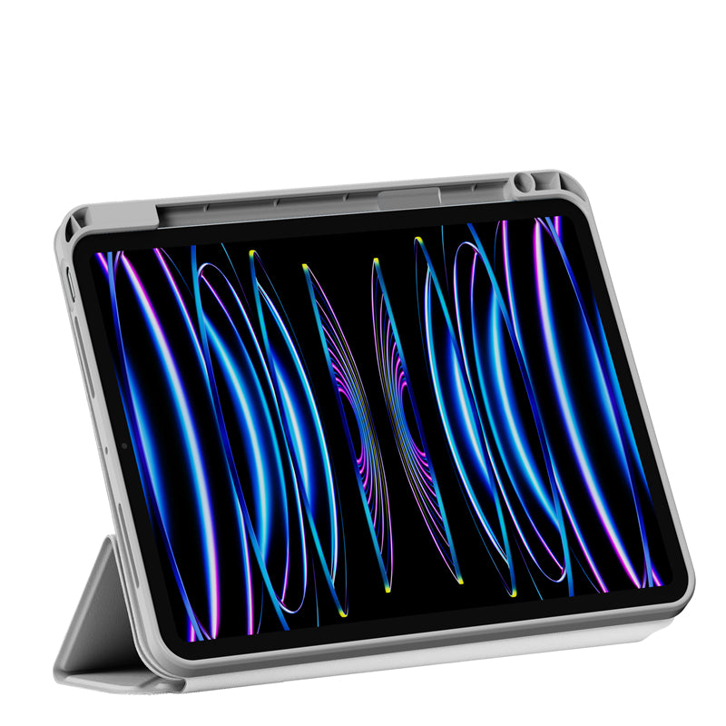 Apple iPad Air 10.9 2020 (4.Nesil) Wiwu 360° Dönebilen Standlı Magnetik Koruyucu Tablet Kılıfı Mavi Açık