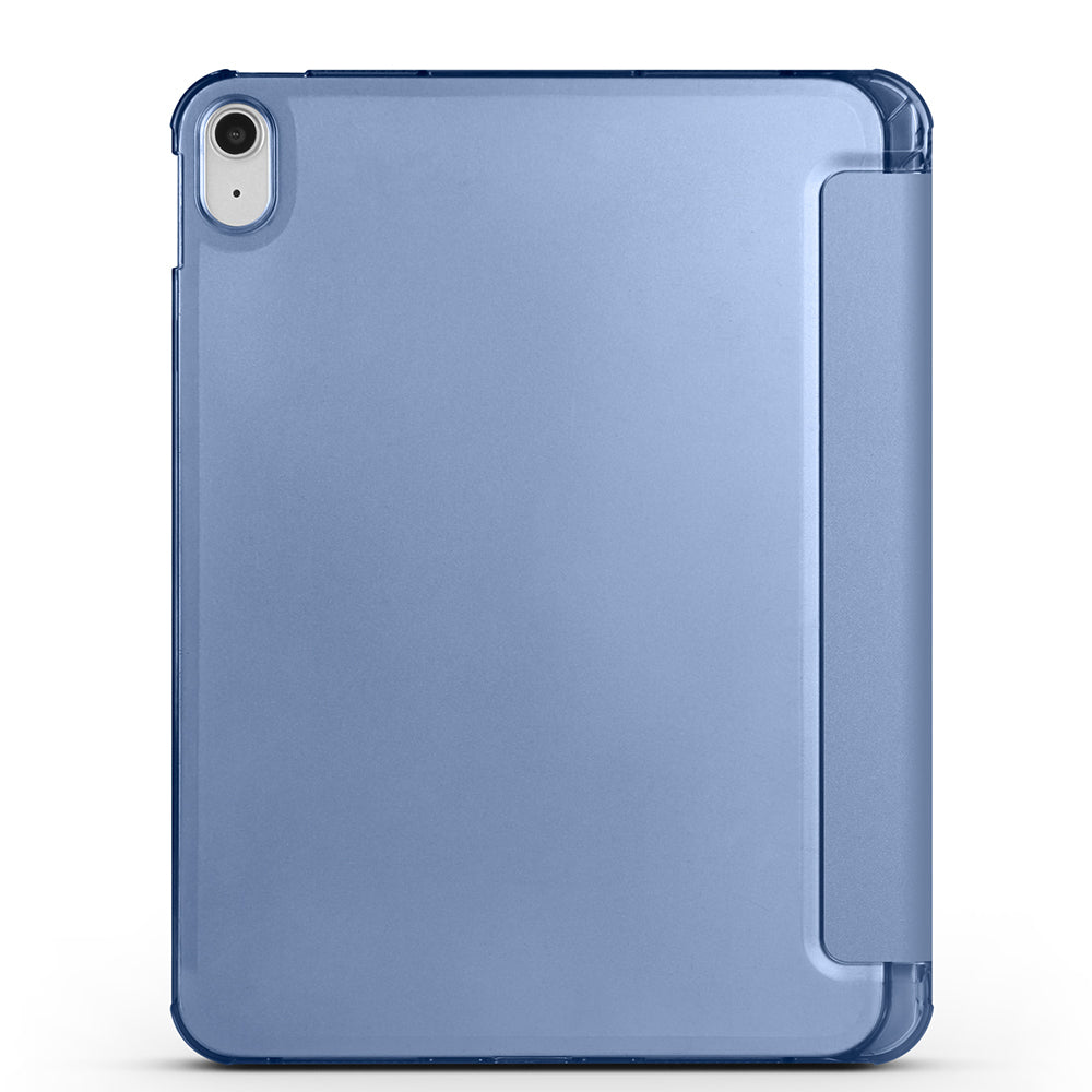 Apple iPad Air 10.9 2022 (10.Nesil) Zore Smart Cover Kalem Bölmeli Standlı 1-1 Kılıf Petrol Mavi