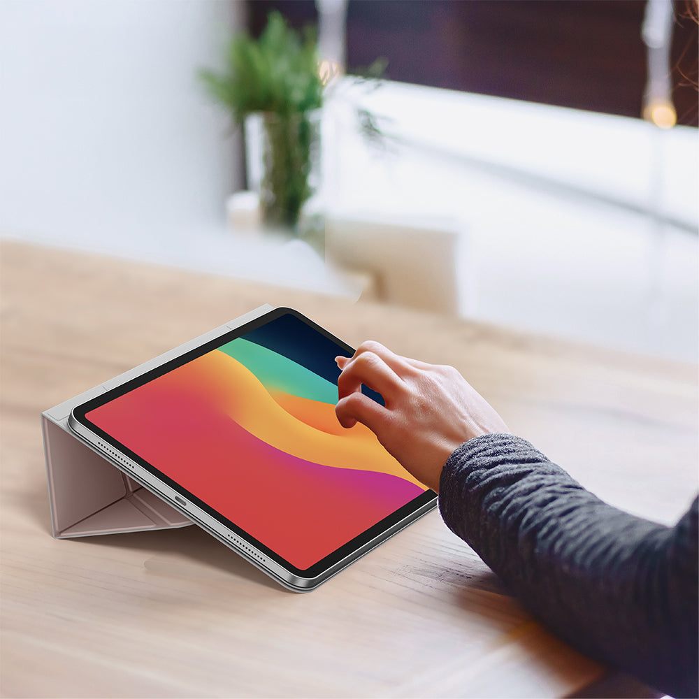 Apple iPad Air 11 2024 Amazingthing Matte Pro Mag Folio Katlanabilir Magnetik Standlı Kılıf Pembe