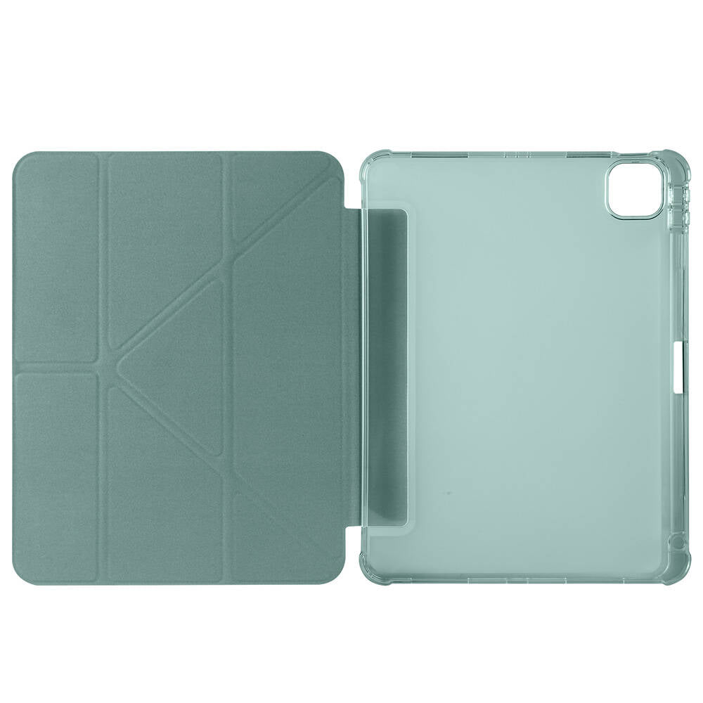 Apple iPad Air 11 2024 Kılıf Zore Tri Folding Kalem Bölmeli Standlı Kılıf Gri