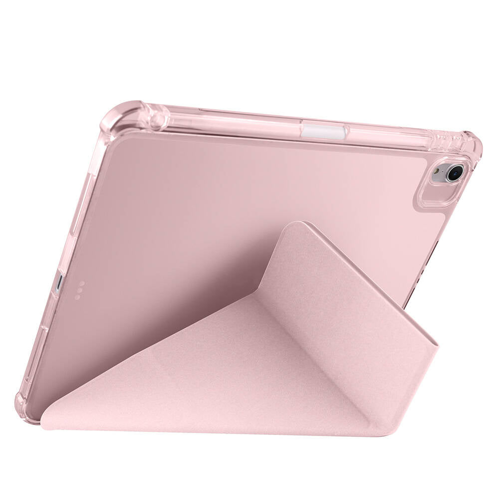 Apple iPad Air 11 2024 Kılıf Zore Tri Folding Kalem Bölmeli Standlı Kılıf Gold