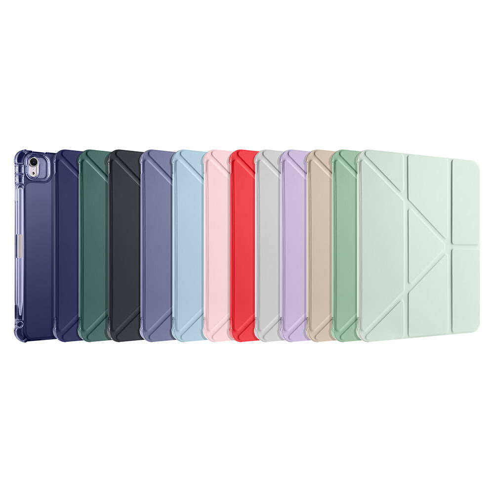 Apple iPad Air 11 2024 Kılıf Zore Tri Folding Kalem Bölmeli Standlı Kılıf Yeşil