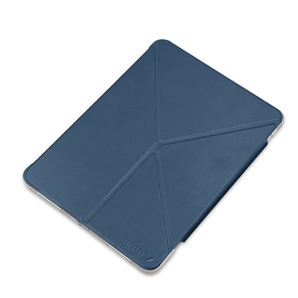 Apple iPad Air 11 2024 Raptic Clear Folio Airbagli Şeffaf Kapaklı Katlanabilir Standlı Kılıf Lacivert