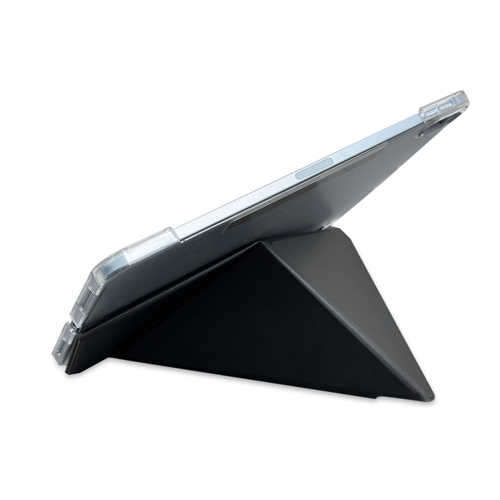 Apple iPad Air 11 2024 Raptic Clear Folio Airbagli Şeffaf Kapaklı Katlanabilir Standlı Kılıf Lacivert