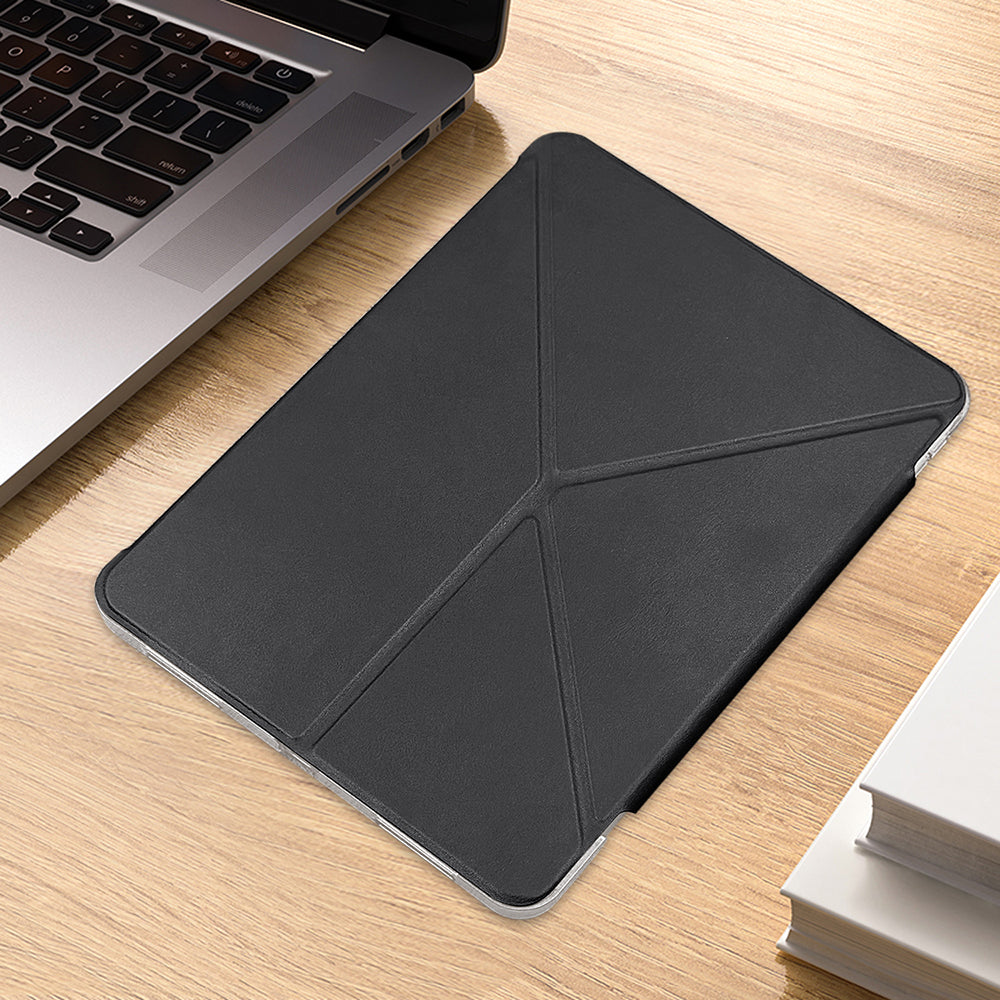 Apple iPad Air 11 2024 Raptic Clear Folio Airbagli Şeffaf Kapaklı Katlanabilir Standlı Kılıf Lacivert