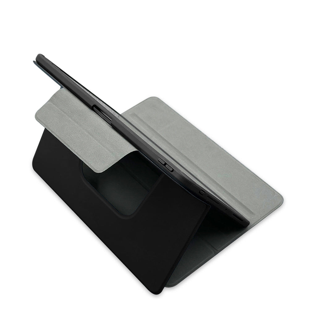 Apple iPad Air 11 2024 Raptic Spin Detachable Folio PU Ayrılabilir Kalem Bölmeli Standlı Kılıf Siyah