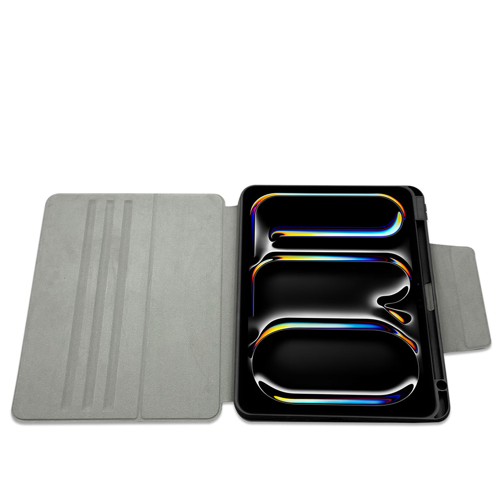 Apple iPad Air 11 2024 Raptic Spin Detachable Folio PU Ayrılabilir Kalem Bölmeli Standlı Kılıf Lacivert